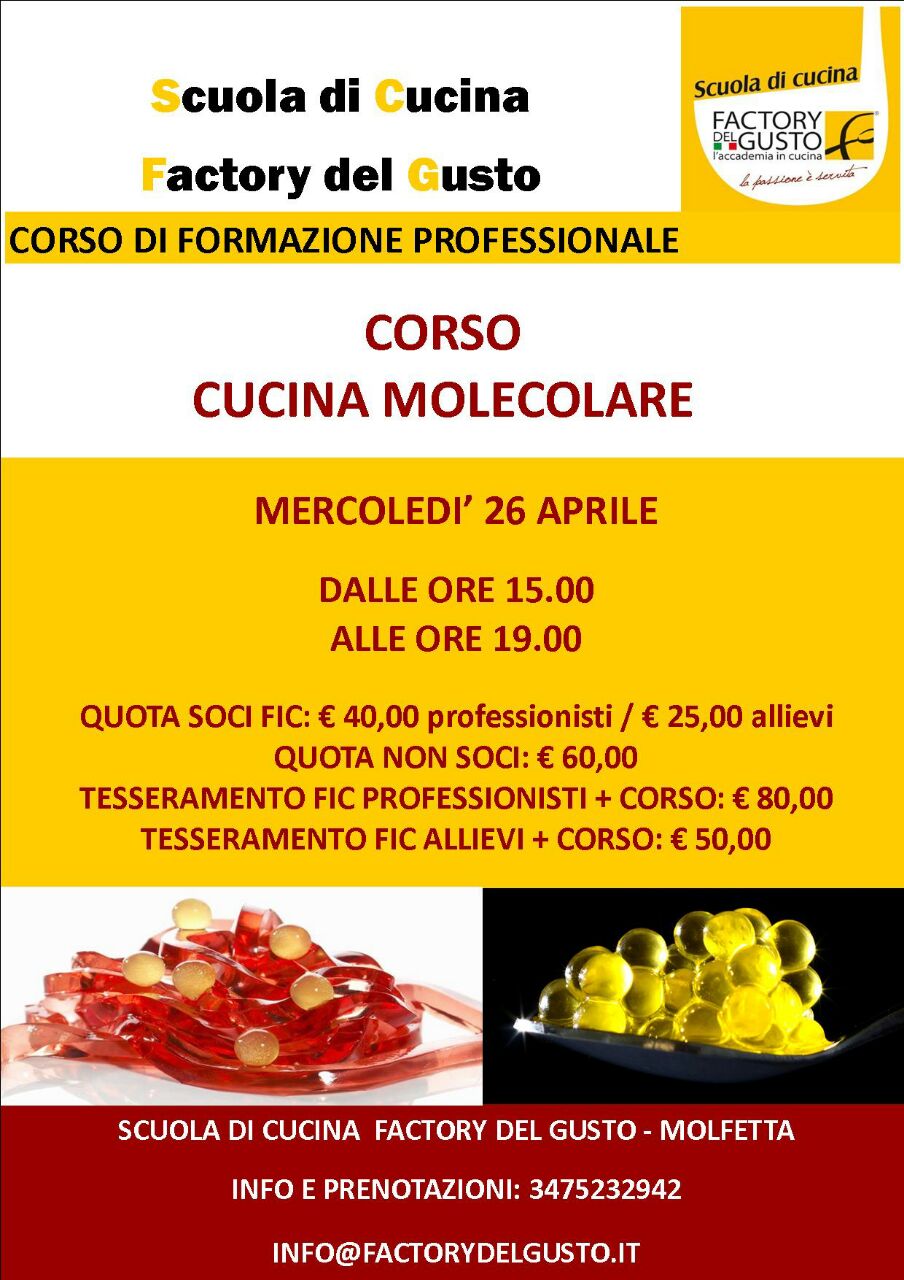 Corso di cucina molecolare